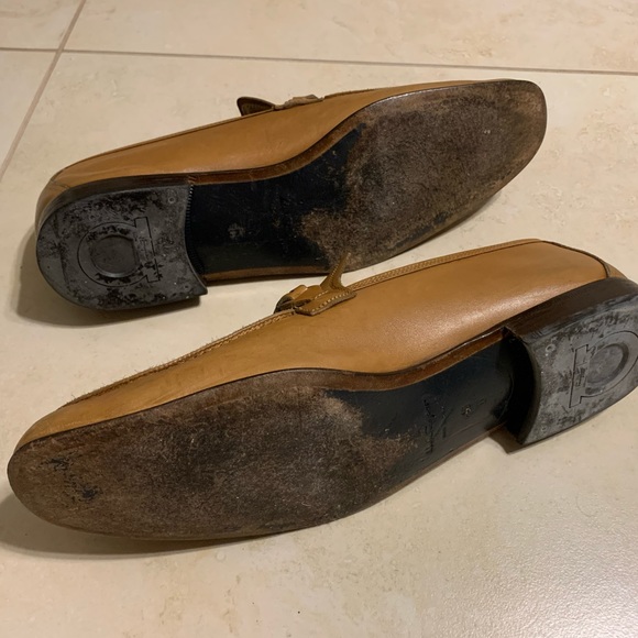 Salvatore Ferragamo Prato Loafers Tan Leather 10 D - Picture 8 of 9
